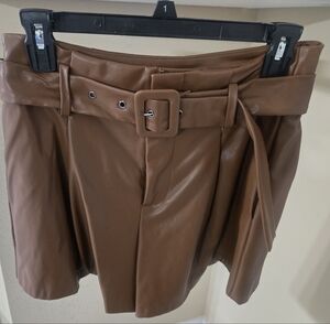 DO+BE Brown Faux Leather Skirt